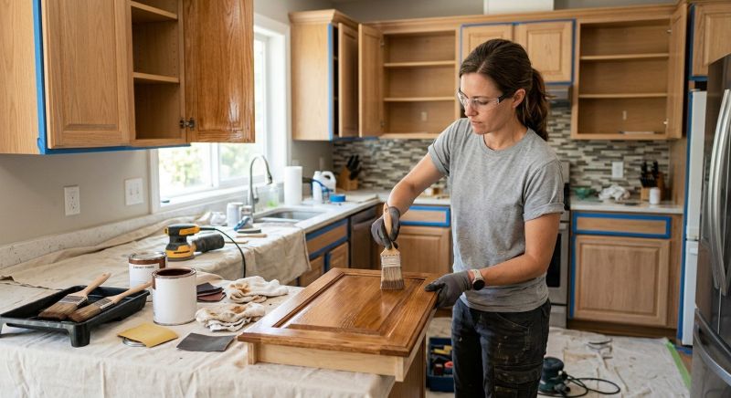 Kitchen Cabinet Staining in Carmel, IN